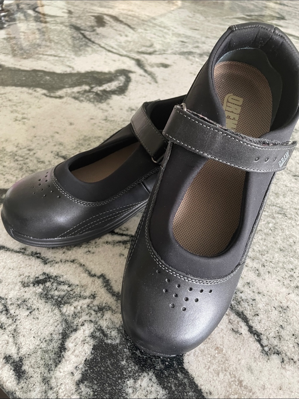 Drew Black Mary Jane Comfort Shoes - Slip-On Strap